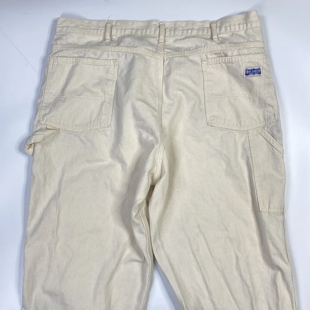 Vintage Big Smith White Cotton Carpenter Paint Pants 42x32